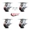 Service Caster 4 Inch Polyurethane Caster Set with Roller Bearing 4 Brake and 2 Swivel Lock SCC SCC-35S420-PPUR-SLB-BSL-2-SLB-2 - alternate 2